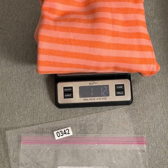 Anthropologie Moth Mock Neck Bell Sleeve Striped Sweater Size M/L Coral Orange - Picture 7 of 7